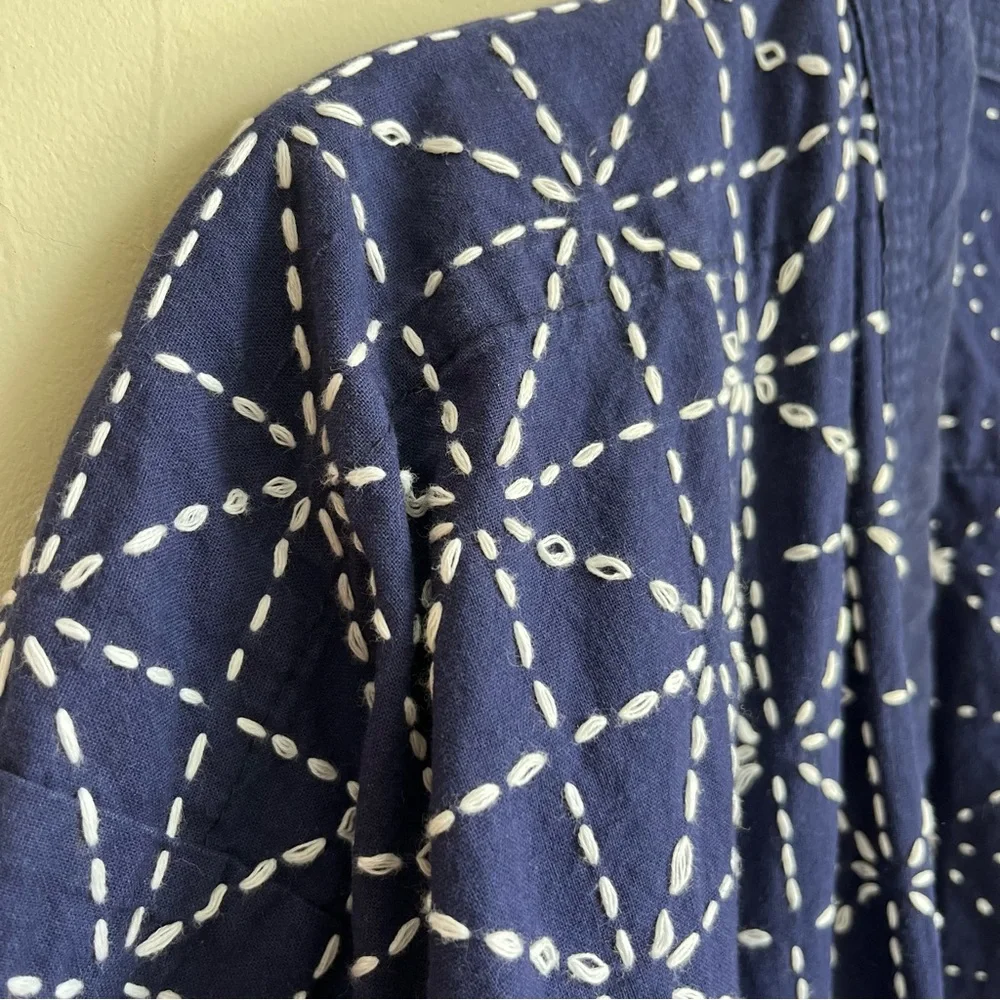 kiriko hand-stitched sashiko cotton haori jacket - Picture 4 of 14